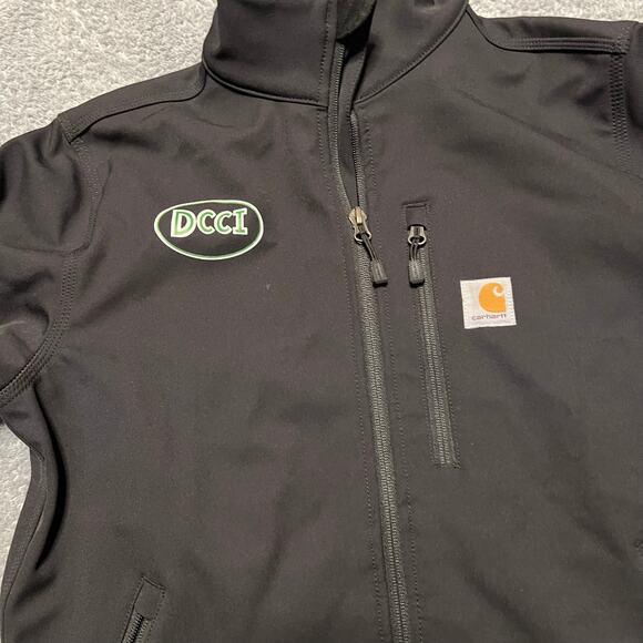 Carhartt Jacket Mens Small Rain Defender Full Zip Coat Black - Picture 2 of 9